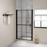 Shower Door Tempered Glass 100x178 cm Black 148889