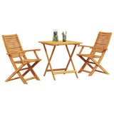 Folding Bistro Set Folding 3 pcs Brown Solid Acacia Wood 3375697