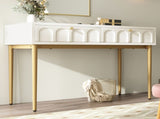 Dressing Table With 2 Drawers 76.5 Cm High ,Chest Drawers Bedroom Highboard White Sideboard Chest WF314399AAB