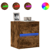 TV Wall Cabinet with LED Lights Smoked Oak 41x31x45 cm 852279
