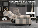 Wingback Recliner Armchair for Living Room, Pushback Reclining Chair with Round Armrests, Footrest T3398P330384