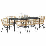 Garden Dining Set 9 pcs Brown Poly Rattan 3380903