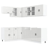 11 Piece Kitchen Cabinet Set Porto Gloss White Engineered Wood 3314903