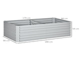Raised Beds for Garden, Galvanised Steel Outdoor Planters with Multi-reinforced Rods, 180 x 90 x 59 T3398P313546