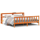 Bed Frame with Headboard without Mattress Wax Brown 180x200 cm Super King 3305782