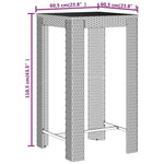 3 Piece Garden Bar Set Grey Poly Rattan&Solid Wood Acacia 3187707