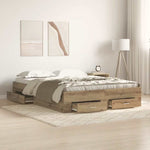 Bed Frame with Drawers Artisan oak 140 x 190 cm Engineered wood 3333973