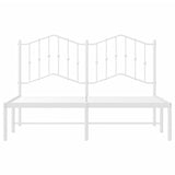 Metal Bed Frame without Mattress with Headboard White 140x190cm 373838