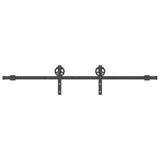 Sliding Door Hardware Kit 183 cm Steel Black 4009724