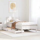 Bed Frame without Mattress White 75x190 cm Small Single Solid Wood Pine 3301891