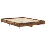 Bed Frame Smoked Oak Engineered Wood Double Durable 3328721