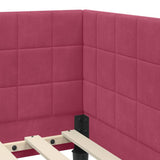 Corner Bed Frame with Headboard Wine Red 90 cm x 190 cm Velvet 42016422
