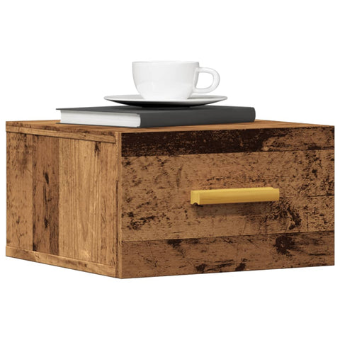 ZNTS Wall-mounted Bedside Cabinets 2 pcs Old Wood 35x35x20 cm 857064