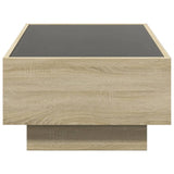 ZNTS Coffee Table with LED Sonoma Oak 90x50x30 cm Engineered Wood 847520