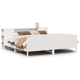 Bookcase Bed without Mattress White 180x200cm Solid Wood Pine 3323057