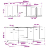 Kitchen Unit Lyon 8 pcs Engineered Wood 3445858