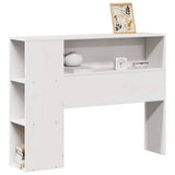 Headboard with Storage White 90 cm Solid Wood Pine 855643
