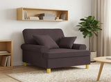 XL Armchair with Cushions Dark Brown Fabric 42043487