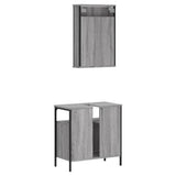 2 Piece Bathroom Furniture Set Grey Sonoma Engineered Wood 3214778