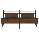 Metal Bed Frame without Mattress Brown Oak 200x200 cm 3325139