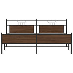 Metal Bed Frame without Mattress Brown Oak 200x200 cm 3325139