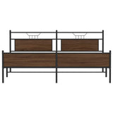Metal Bed Frame without Mattress Brown Oak 200x200 cm 3325139