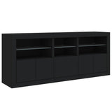 Sideboard with LED Lights Black 162x37x67 cm 3208996