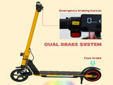 Folding Electric Scooter for Kids, with Dual Brakes, Front Suspension, LED Colourful Lights, Gold T3398P349455