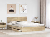 Bed Frame with Drawer Sonoma Oak 140 x 200 cm Engineer Wood 3412590
