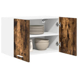 Hanging Cabinet 2 pcs Smoked Oak and White 60 x 31 x 40 cm 884171