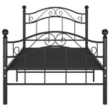 Bed Frame without Mattress Black Metal 100x200 cm 324991