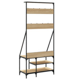 Clothes Rack with Shoe Storage Sonoma Oak 80x40x184 cm 837863