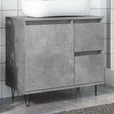 Sink Cabinet Concrete Oak 65x33x60 cm Engineered Wood 857225