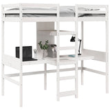 Loft Bed Frame without Mattress White 75x190cm Solid Wood Pine 3308551