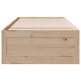 Bed Frame without Mattress with Drawers 75x190 cm Small Single Solid Wood Pine 3308828