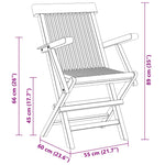 7 Piece Outdoor Dining Set Solid Teak Wood 44685