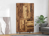 Highboard with Drawer 2 pcs Old Wood Engineered Wood and Glass 3415707