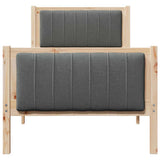 Bed frame Brown and dark grey 75 x 190 cm Solid pine wood 878510
