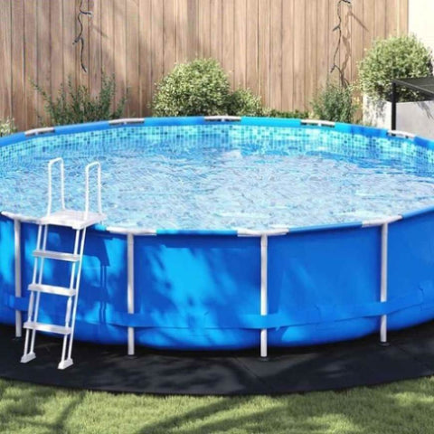 ZNTS Pool Ground Sheet Black Ø610 cm Non-woven Fabric Round 42009111