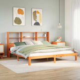 Bookcase Bed without Mattress Wax Brown 180x200 cm Super King Solid Wood Pine 3322583