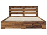 Bed Frame with Drawer Old Wood 140 x 190 cm Engineered Wood 3411978