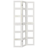 Room Divider 3 Panels White Solid Wood Paulownia 358688