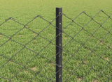 Chainlink Fence with Post 10 x 0.6 m PVC-Coated Steel Grey Mesh 3336266