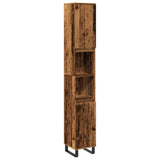 Bathroom Cabinet Old Wood 30x30x190 cm Engineered Wood 857202