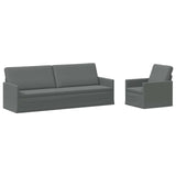 Sofa Set 2 pcs Dark Grey Fabric 3433177