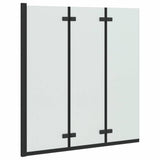 Shower Enclosure Black 130 x 138 cm ESG Glass and Aluminium 42018548