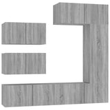 6 Piece TV Cabinet Set Grey Sonoma Engineered Wood 3114556