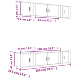 6 Piece TV Cabinet Set Smoked Oak Engineered Wood 3188659