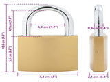 U Lock with Keys Brass 7.4 x 2.1 x 10.6 cm Iron 3417320