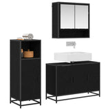 Bathroom Furniture Set 3 pcs Black Oak Engineered Wood 3402365